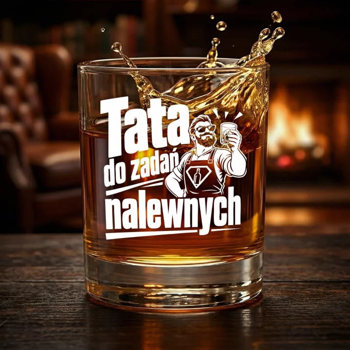 Szklanka Do Whisky Na Dzień Ojca Prezent Dla Taty Mężczyzny: Tata Do Zadań Nalewnych