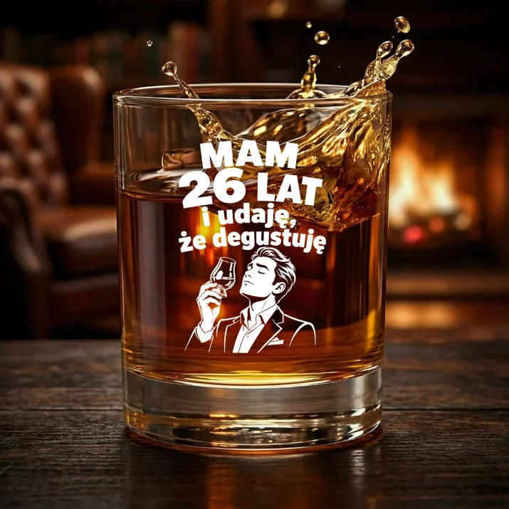 Szklanka Do Whisky Na 26 Urodziny Prezent Dla Mężczyzny: Mam 26 Lat I Udaję,