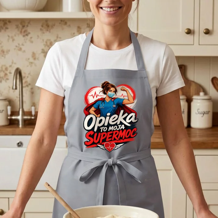 Fartuch Dla Pielęgniarki Prezent Dla Kobiety: Opieka To Moja Supermoc
