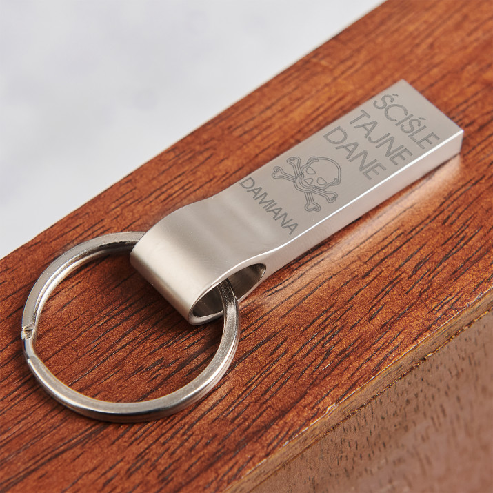 Ściśle tajne dane - Pendrive srebrny brelok