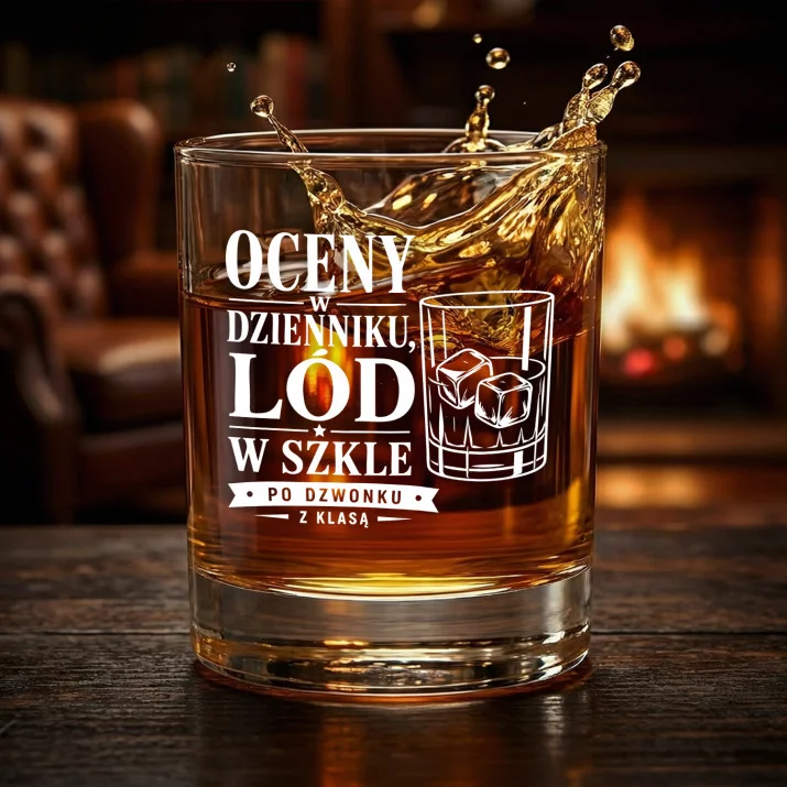 Szklanka Do Whisky Dla Nauczycielki Prezent Na Dzień Nauczyciela Dla Kobiety: Oceny W Dzienniku, Lód W Szkle