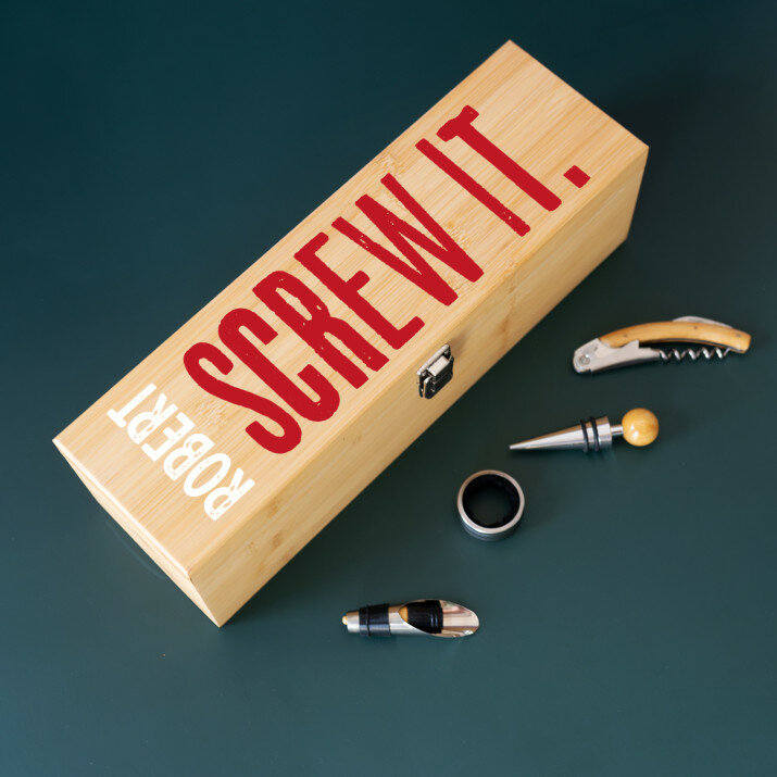 Screw it - Skrzynka na wino z akcesoriami