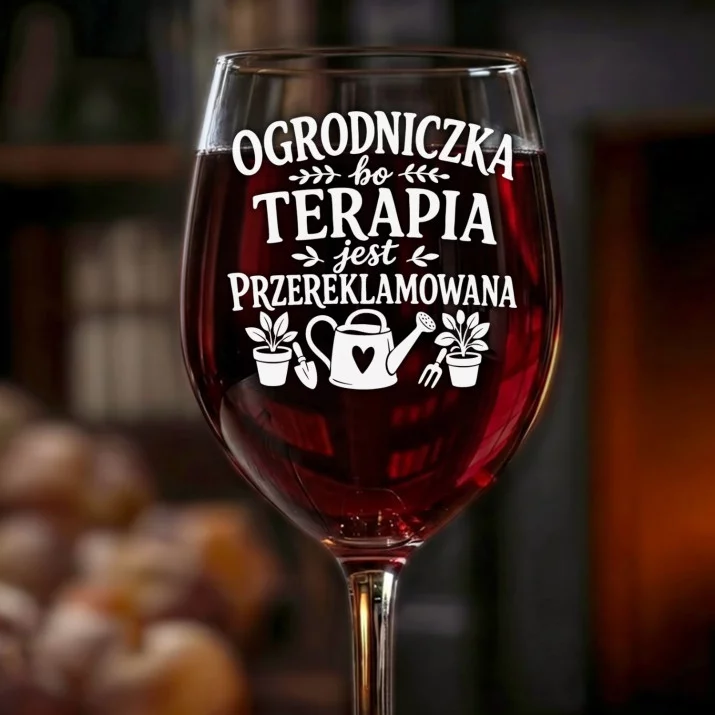 Kieliszek Do Wina Dla Ogrodniczki Prezent Dla Kobiety: Ogrodniczka Zamiast Terapii