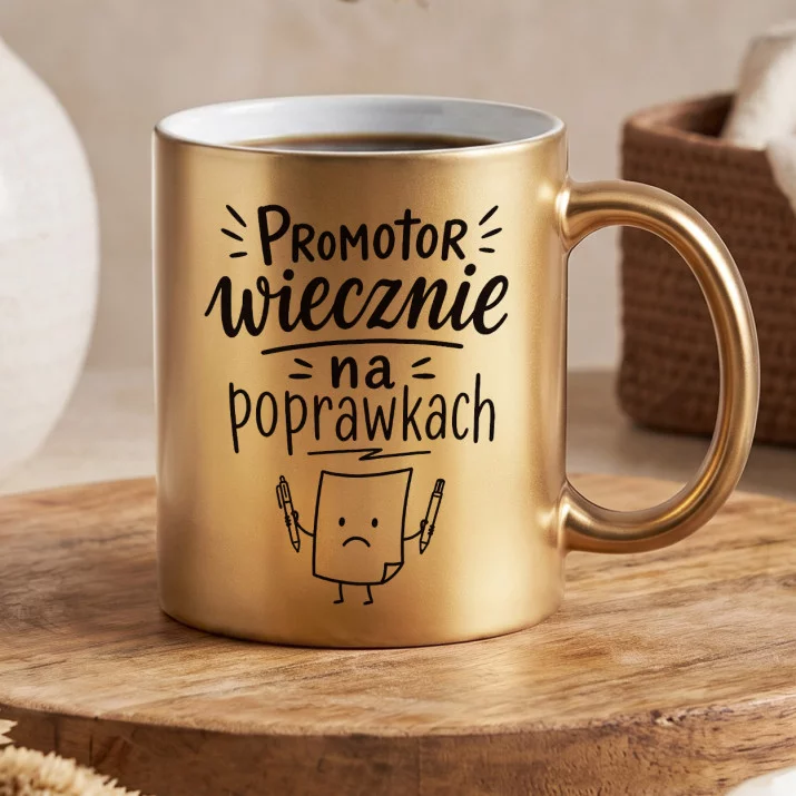 Złoty Kubek Dla Promotora Prezent Dla Mężczyzny: Uroczy Szkic Promotora Złoty Kubek Dla Promotora Prezent Dla Mężczyzny: Uroczy Szkic Promotora