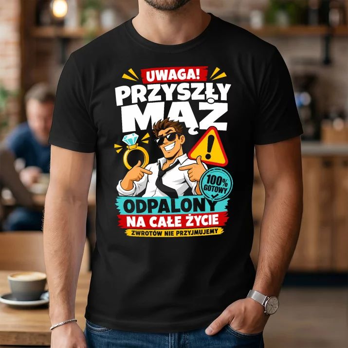 Koszulka Męska Na Kawalerski Prezent Dla Mężczyzny: Przyszły Mąż
