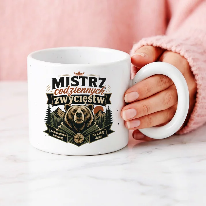 Kubek Z Okrągłym Uchem Na Imieniny Prezent Dla Mężczyzny: Męska Retro Natura