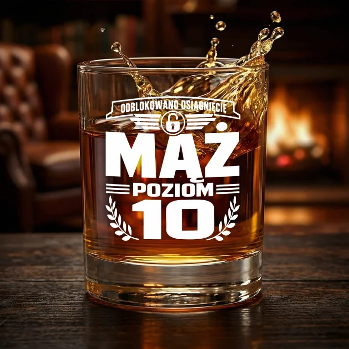 Szklanka Do Whisky Na 10 Rocznicę Ślubu Prezent Dla Mężczyzny: Mąż Poziom 10 Szklanka Do Whisky Na 10 Rocznicę Ślubu Prezent Dla Mężczyzny: Mąż Poziom 10