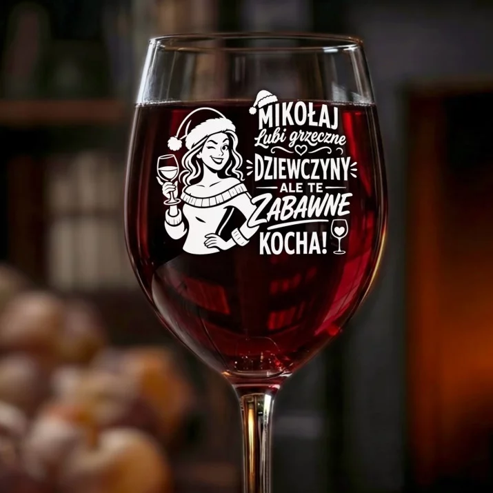 Kieliszek Do Wina Na Mikołaja Prezent Dla Kobiety: Mikołaj Kocha Zabawne Kieliszek Do Wina Na Mikołaja Prezent Dla Kobiety: Mikołaj Kocha Zabawne