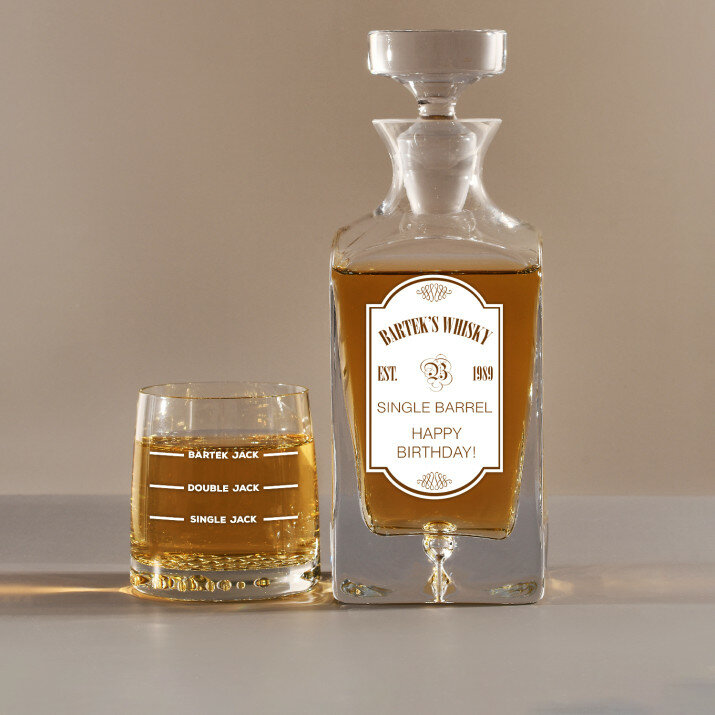 Single Barrel - Zestaw Grawerowana Karafka I Szklanki Do Whisky Single Barrel - Zestaw Grawerowana Karafka I Szklanki Do Whisky