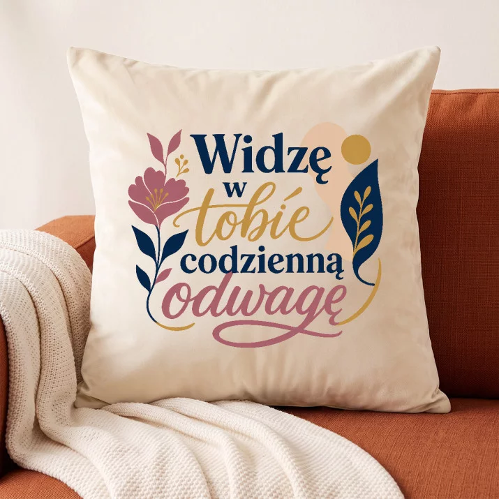 Poduszka Dekoracyjna Na 80 Urodziny Prezent Dla Kobiety: Cicha Codzienna Odwaga