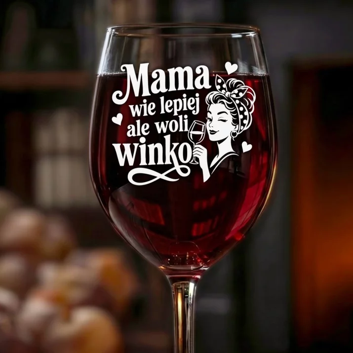 Kieliszek Do Wina Na Dzień Mamy Prezent Dla Mamy Kobiety: Mama Woli Winko Kieliszek Do Wina Na Dzień Mamy Prezent Dla Mamy Kobiety: Mama Woli Winko