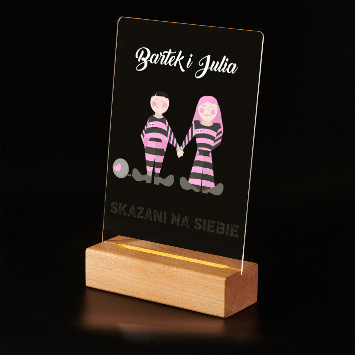 Skazani na siebie - Wydruk na szkle akrylowym z podstawką led