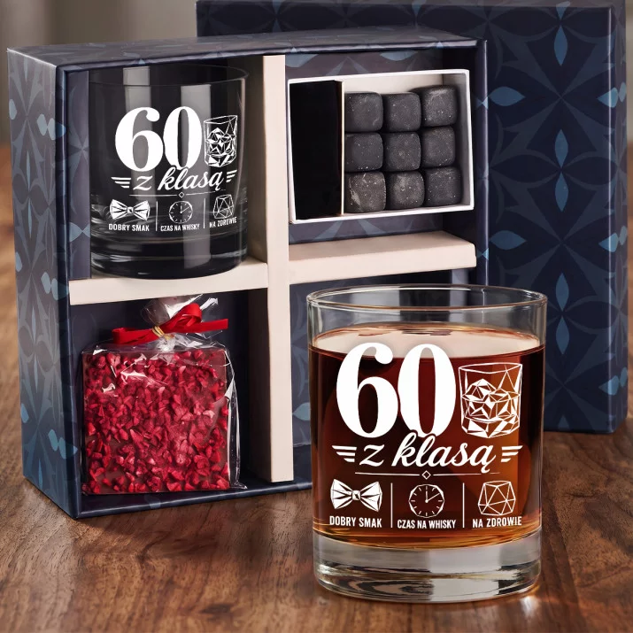 Zestaw Prezentowy Whisky Na 60 Lat Dla Mężczyzny: 60 Z Klasą Zestaw Prezentowy Whisky Na 60 Lat Dla Mężczyzny: 60 Z Klasą