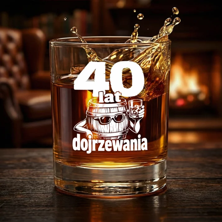 Szklanka Do Whisky Na 40 Urodziny Prezent Dla Mężczyzny: 40 Lat Dojrzewania Szklanka Do Whisky Na 40 Urodziny Prezent Dla Mężczyzny: 40 Lat Dojrzewania
