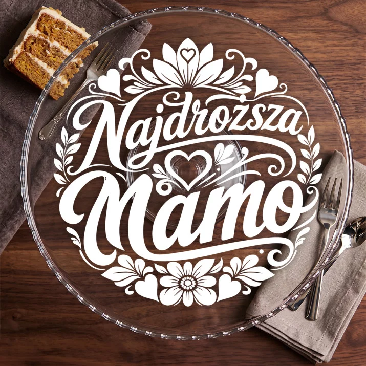 Patera Na Ciasto Dla Mamy Prezent Na Dzień Mamy Dla Kobiety: Sercem Naszego Domu Patera Na Ciasto Dla Mamy Prezent Na Dzień Mamy Dla Kobiety: Sercem Naszego Domu