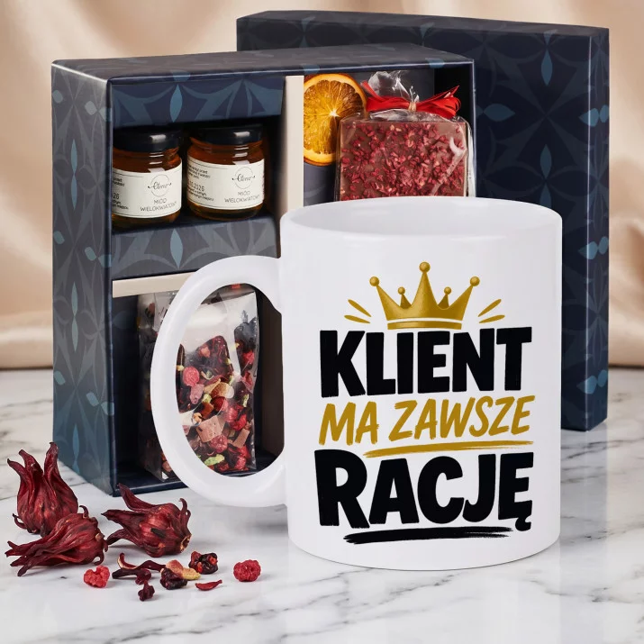 Zestaw Prezenowy Z Kubkiem Dla Klienta: Klient Ma Zawsze Rację