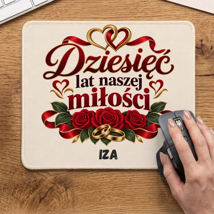 Podkładka Pod Myszkę Na 10 Rocznicę Ślubu Prezent Dla Kobiety: Dziesięć Lat Naszej