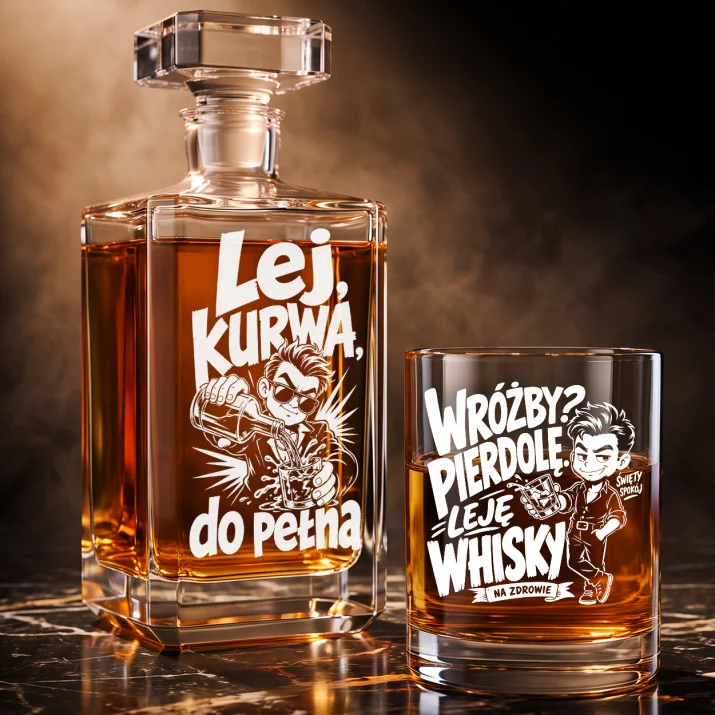 Zestaw Do Whisky Na Andrzejki Prezent Dla Mężczyzny: Lej, Kurwa, Do Pełna Zestaw Do Whisky Na Andrzejki Prezent Dla Mężczyzny: Lej, Kurwa, Do Pełna