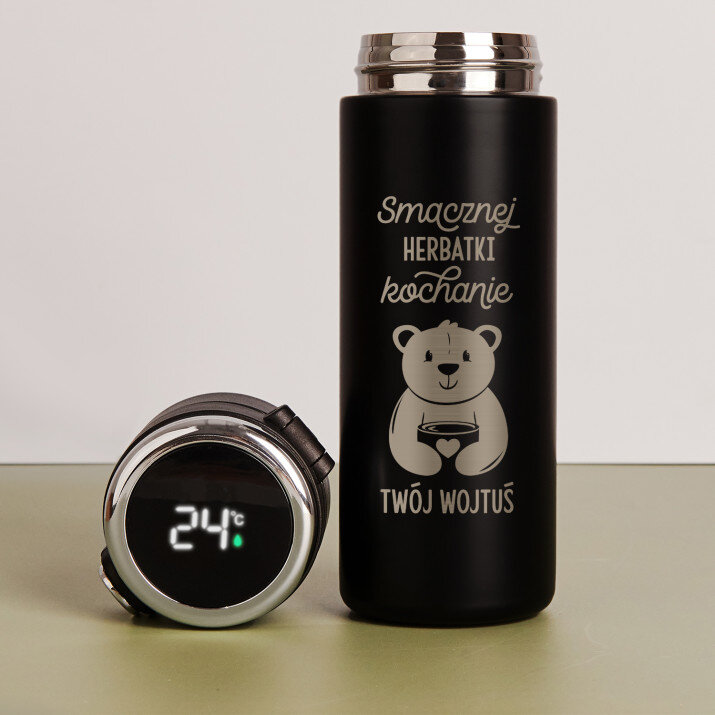 Smacznej herbatki kochanie - Kubek termiczny z wyświetlaczem LED Smacznej herbatki kochanie - Kubek termiczny z wyświetlaczem LED