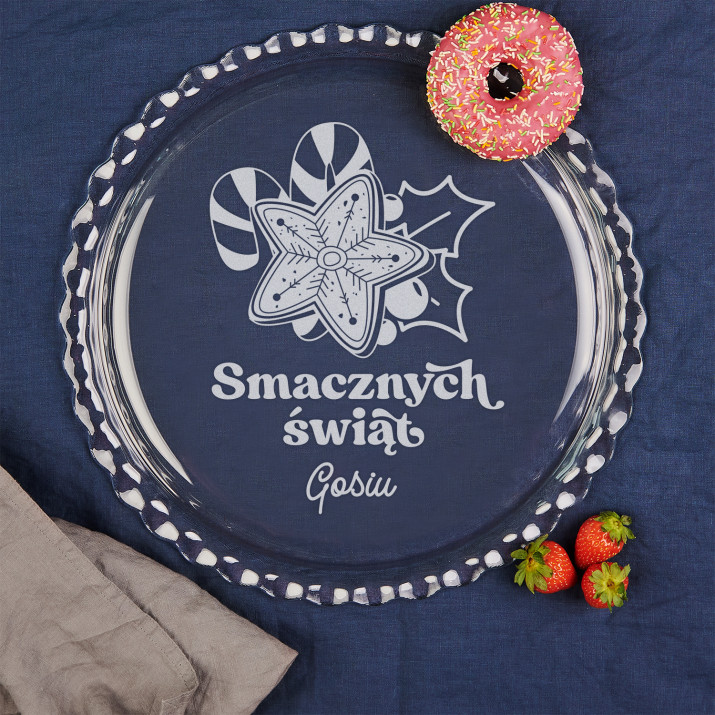Smacznych Świąt - Płaska patera na ciasto