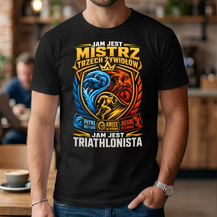 Koszulka Męska Dla Triathlonisty Prezent Dla Mężczyzny: Mistrz Trzech