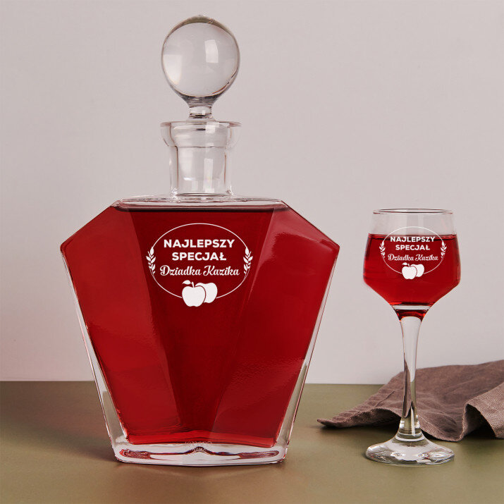 Specjał dziadka - zestaw: grawerowana karafka i kieliszki