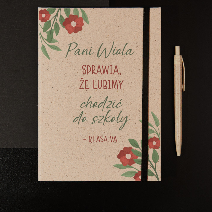 Sprawia, że lubimy chodzić do szkoły - Eko notes A5 z trawy
