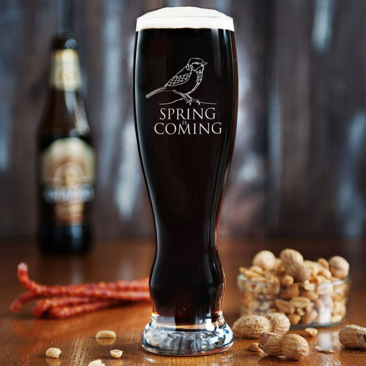 Spring is Coming - Grawerowana Szklanka do piwa