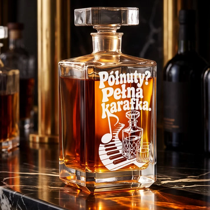 Karafka Do Whisky z Grawerem Dla Pianisty Prezent: Półnuty? Pełna Karafka. Karafka Do Whisky z Grawerem Dla Pianisty Prezent: Półnuty? Pełna Karafka.