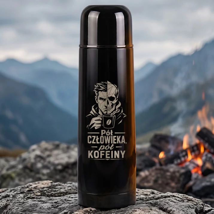 Termos 500ml Na Święta Prezent Dla Mężczyzny: Pół Człowieka, Pół Kofeiny Termos 500ml Na Święta Prezent Dla Mężczyzny: Pół Człowieka, Pół Kofeiny