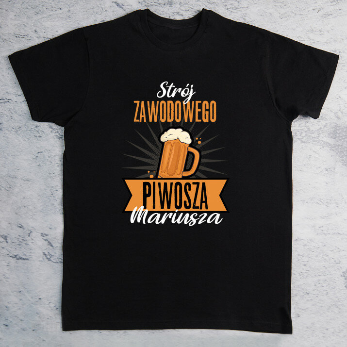 Strój zawodowego piwosza - Czarna koszulka męska