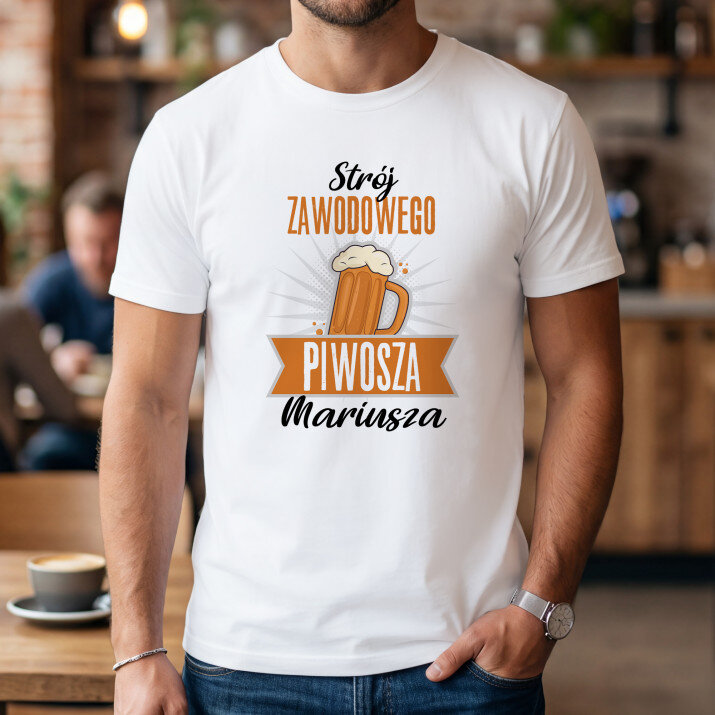 Strój zawodowego piwosza - Koszulka męska z nadrukiem