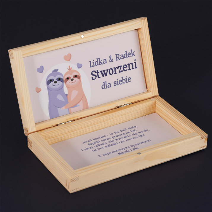 Stworzeni dla siebie - Drewniane pudełko na pieniądze