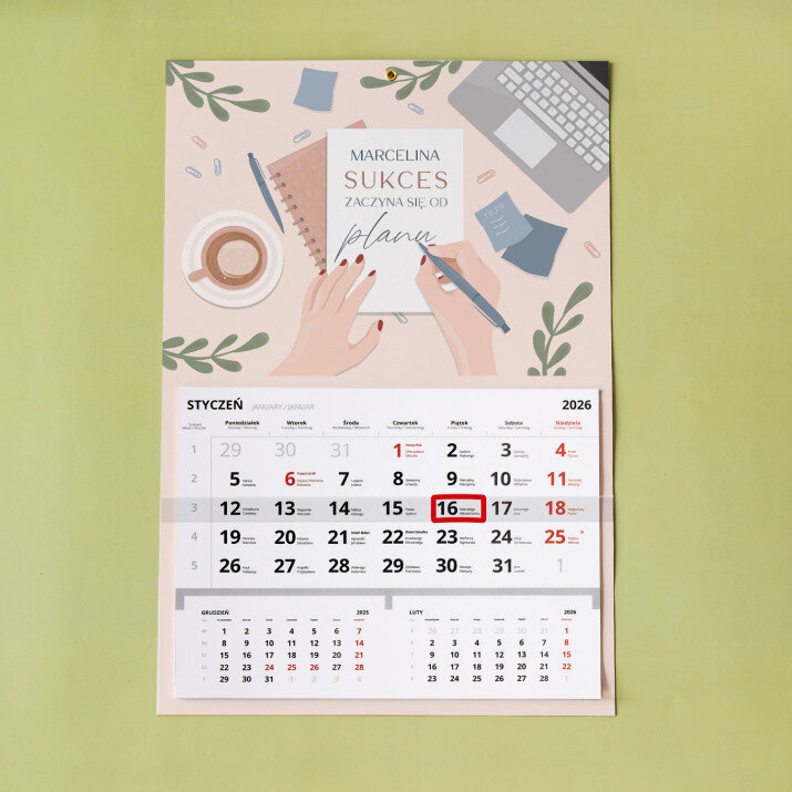 Sukces zaczyna się od planów - Kalendarz jednodzielny Sukces zaczyna się od planów - Kalendarz jednodzielny