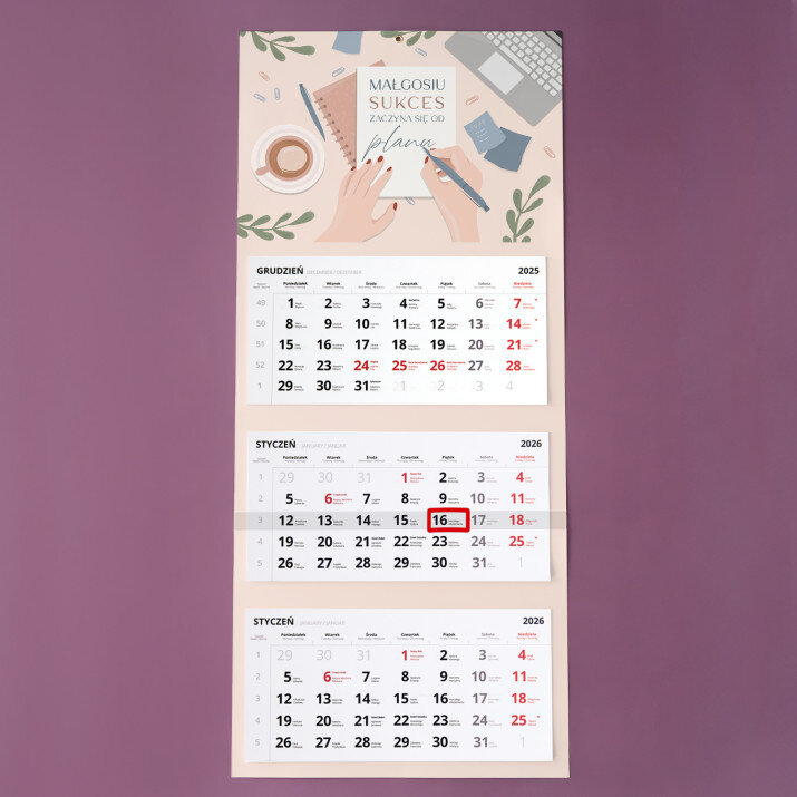 Sukces zaczyna się od planów - Kalendarz trójdzielny Sukces zaczyna się od planów - Kalendarz trójdzielny