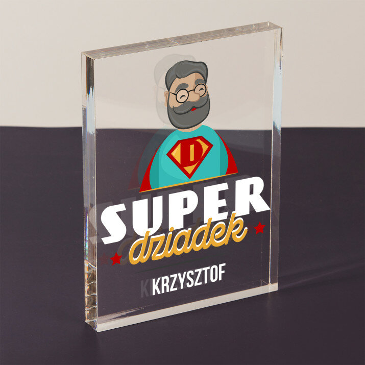 Super dziadek - Blok akrylowy z nadrukiem