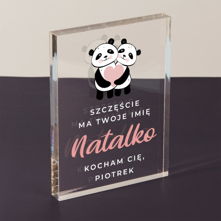 Szczęście ma Twoje imię - Blok akrylowy z nadrukiem