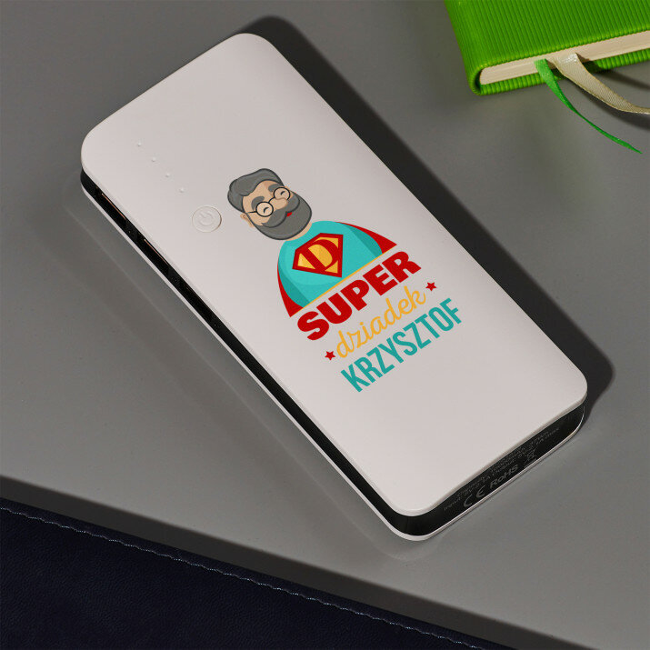 Super dziadek - Powerbank z nadrukiem 10000 mAh