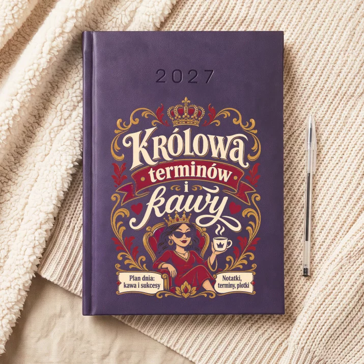 Kalendarz Książkowy A5 2027 Dla Koleżanki Z Pracy Prezent Dla Kobiety: Biurkowa Królowa
