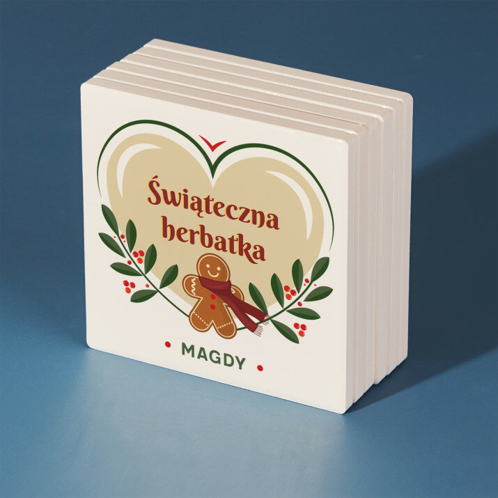 Świąteczna herbatka - Podkładki ceramiczne pod kubek
