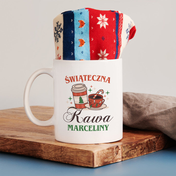 Świąteczna kawa - Zimowe skarpetki w kubku