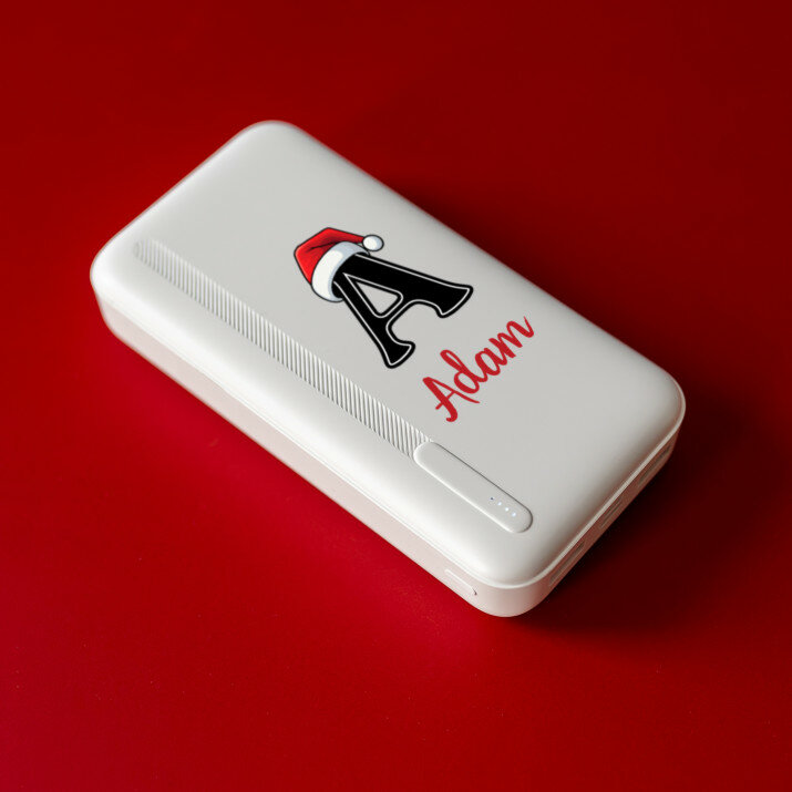 Świąteczny Inicjał z imieniem - Powerbank z nadrukiem 20000 mAh