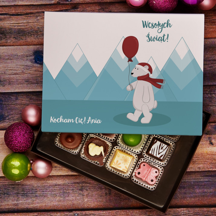 Świąteczny miś - Praliny z belgijskiej czekolady