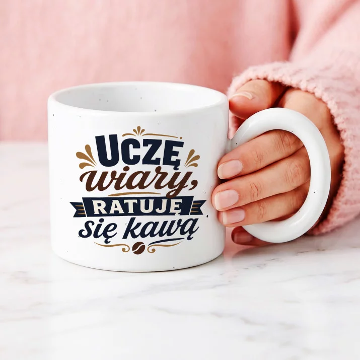 Kubek Z Okrągłym Uchem Dla Katechetki Prezent Dla Kobiety: Kazalnica I Kawa Kubek Z Okrągłym Uchem Dla Katechetki Prezent Dla Kobiety: Kazalnica I Kawa