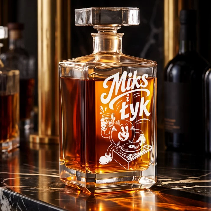 Karafka Do Whisky z Grawerem Dla Dj Prezent: Miks I Łyk Karafka Do Whisky z Grawerem Dla Dj Prezent: Miks I Łyk
