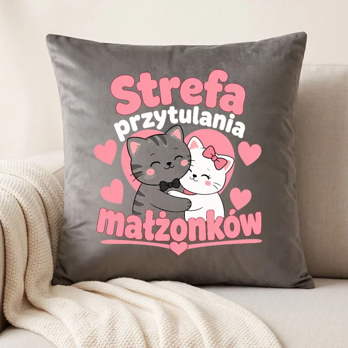 Poduszka Dekoracyjna Na Ślub Prezent Dla Pary Młodej Pary: Strefa Przytulania Małżonków Poduszka Dekoracyjna Na Ślub Prezent Dla Pary Młodej Pary: Strefa Przytulania Małżonków