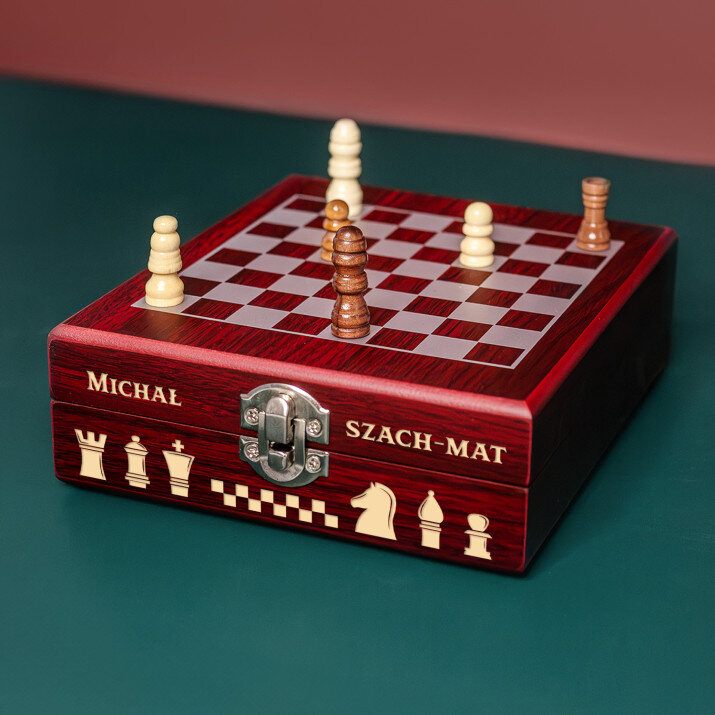 Szach mat - Szachy z zestawem do wina