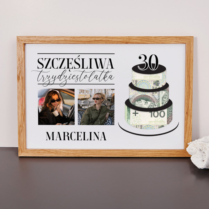 Szczęśliwa trzydziestolatka - Ramka na pieniądze