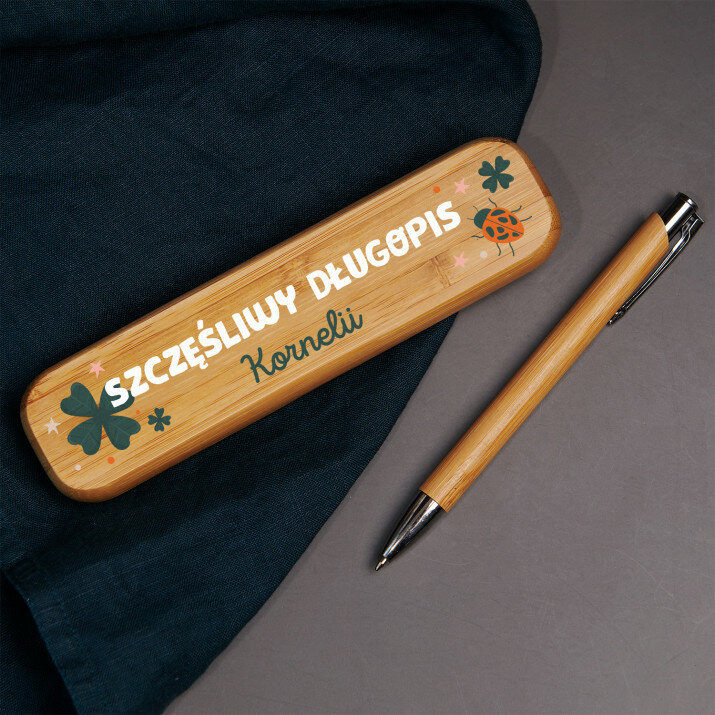 Szczęśliwy długopis - Długopis w drewnianym etui