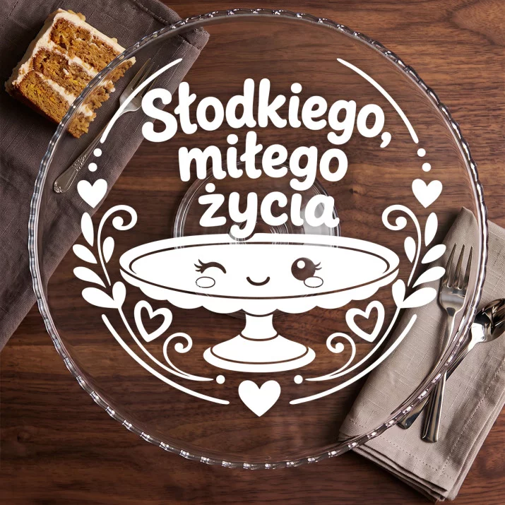 Patera Na Ciasto Na Ślub Cywilny Bez Wesela Prezent Dla Pary Młodej Pary: Słodkiego, Miłego Życia Patera Na Ciasto Na Ślub Cywilny Bez Wesela Prezent Dla Pary Młodej Pary: Słodkiego, Miłego Życia